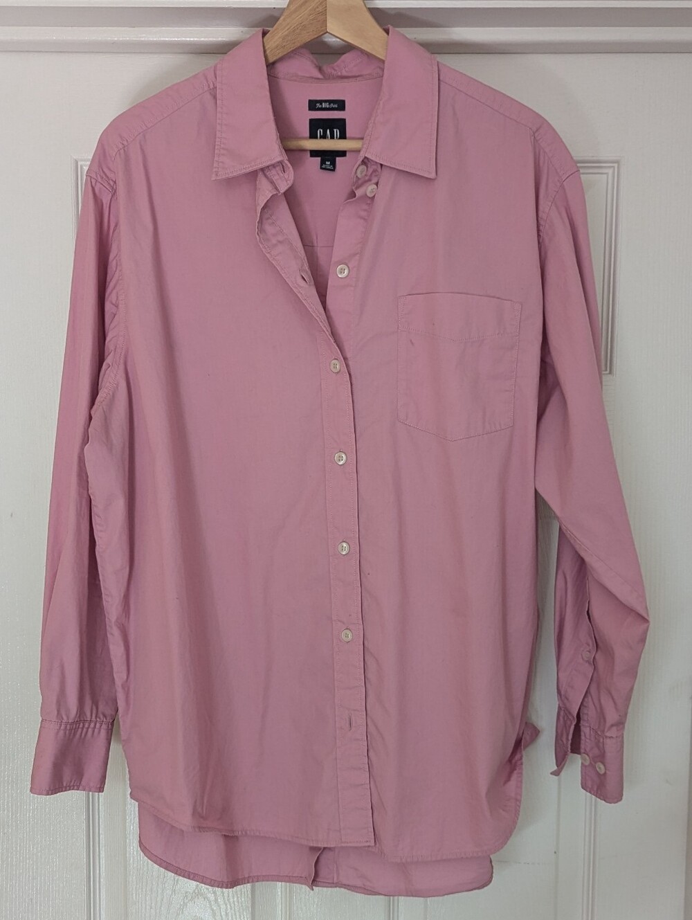 Button-Back Big Shirt in Light Peony Size M